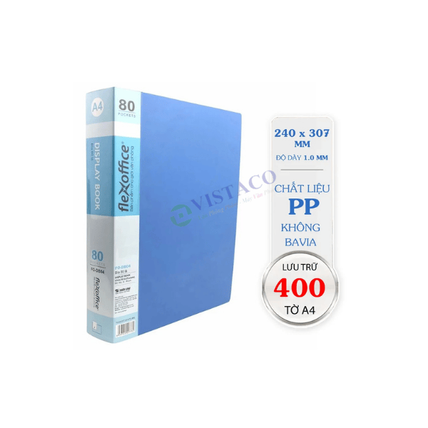 Bìa 80 lá A4 FO-DB04 xanh T30