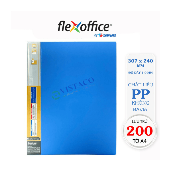 Bìa 100 lá A4 FO-DB05 xanh