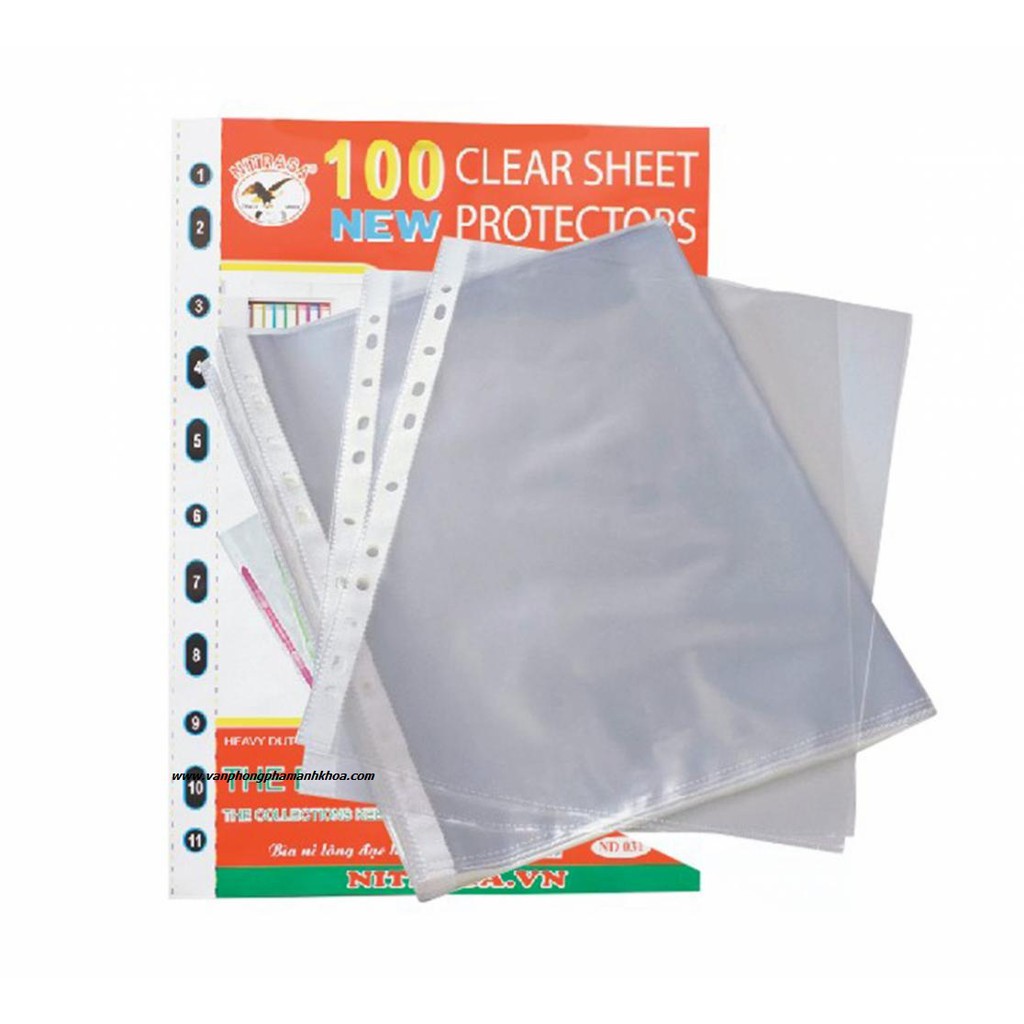 Bìa lá lỗ  A4-400g Nguyễn Trần 100 tờ/xấp (Bìa sơ mi đục lỗ mỏng)