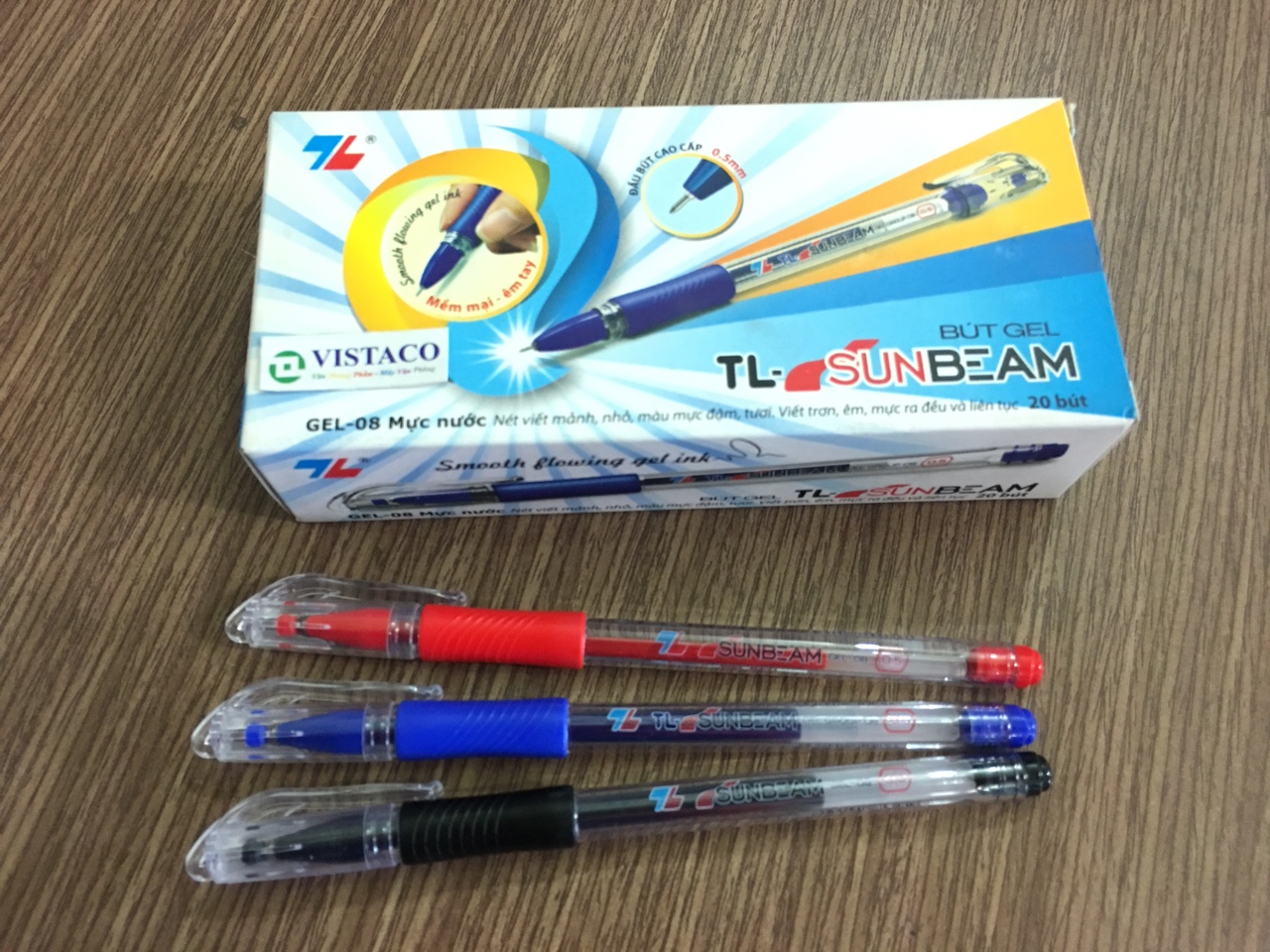 Bút Gel 08 Sunbeam  xanh Thiên Long hộp 20 ( Bút Gel TL 08 )
