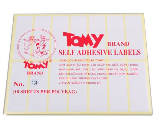 Giấy nhãn Tomy 104 10tờ/xấp