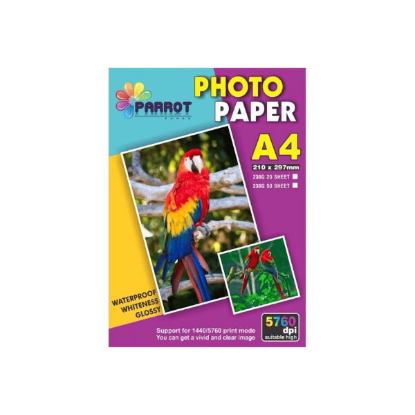 Giấy in ảnh Parrot 1 mặt 230g 50 tờ/xấp