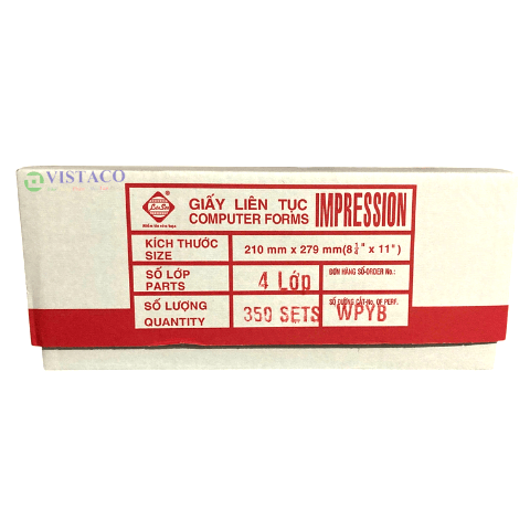 Giấy in liên tục 4 liên khổ 210x279