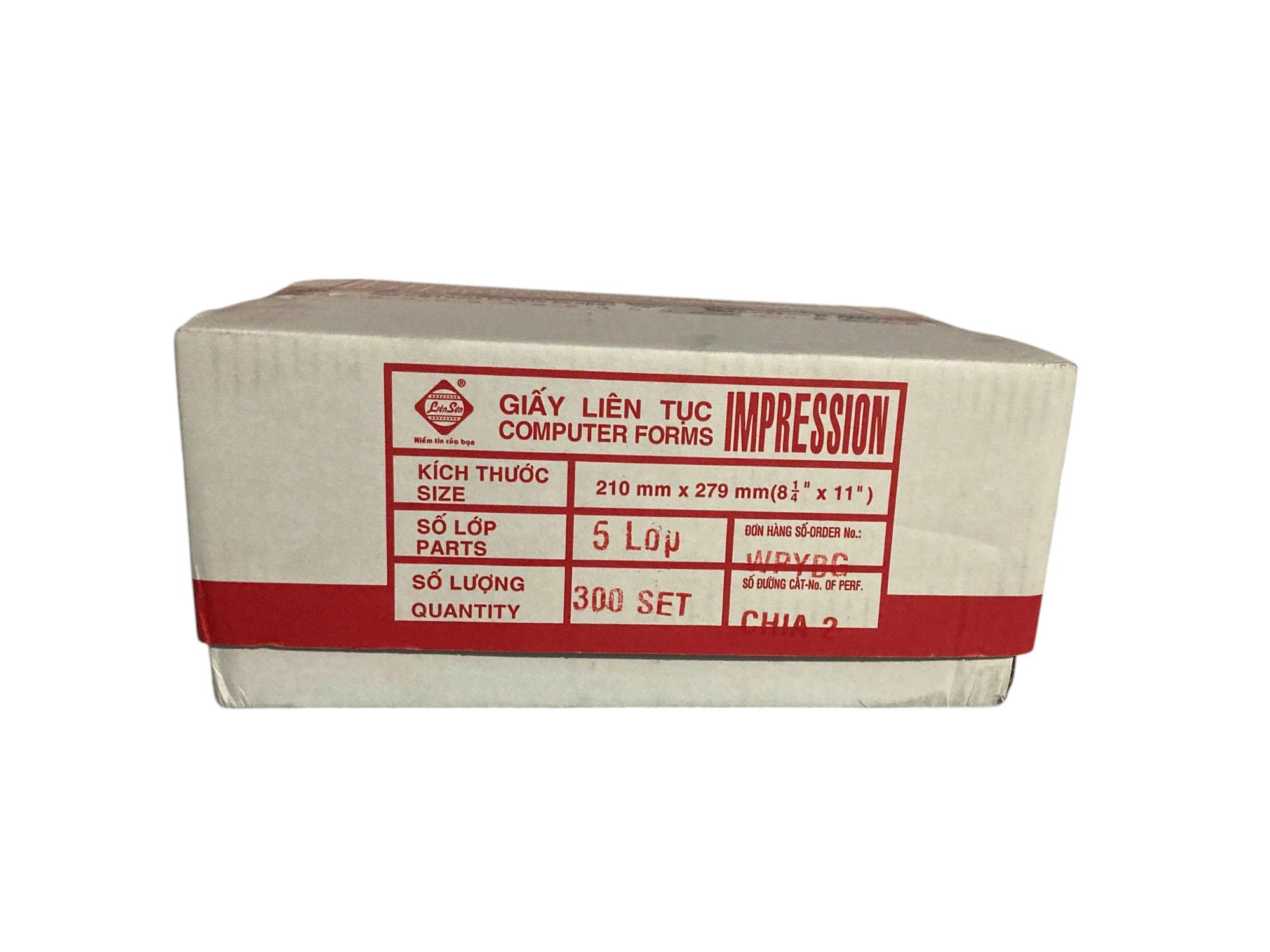 Giấy in liên tục 5 liên 210x279 - chia đôi