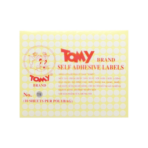 Giấy dán nhãn Tomy 10 tờ/xấp