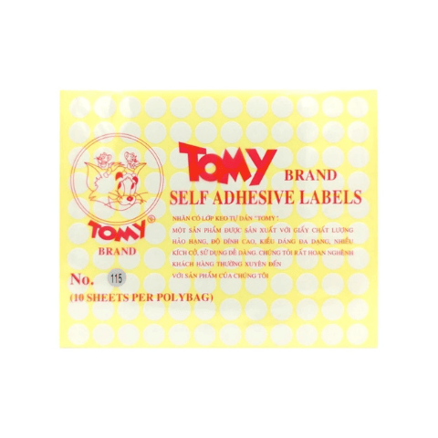 Giấy dán nhãn Tomy 10 tờ/xấp