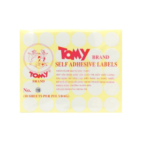 Giấy dán nhãn Tomy 10 tờ/xấp