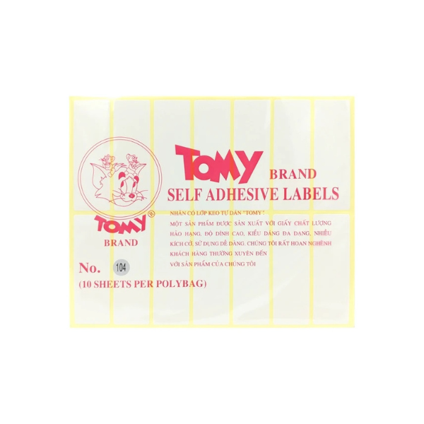 Giấy nhãn Tomy 104 10tờ/xấp