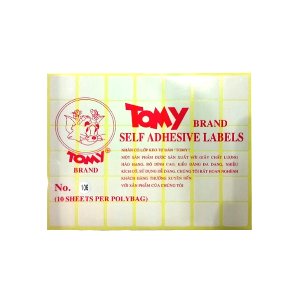 Giấy nhãn tomy 106 10tờ/xấp