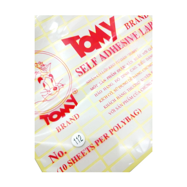Giấy nhãn Tomy 112 (8x206mm) 10tờ/xấp
