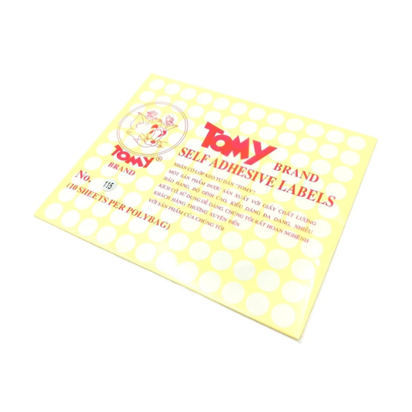 Giấy nhãn Tomy 115  10tờ/xấp