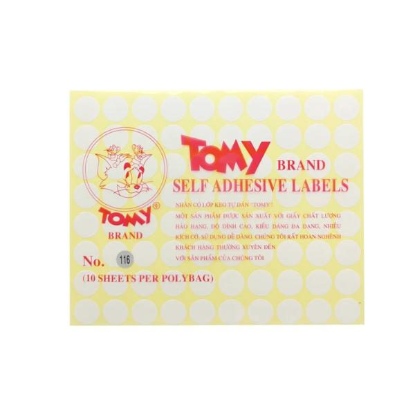 Giấy nhãn Tomy 116 10tờ/xấp