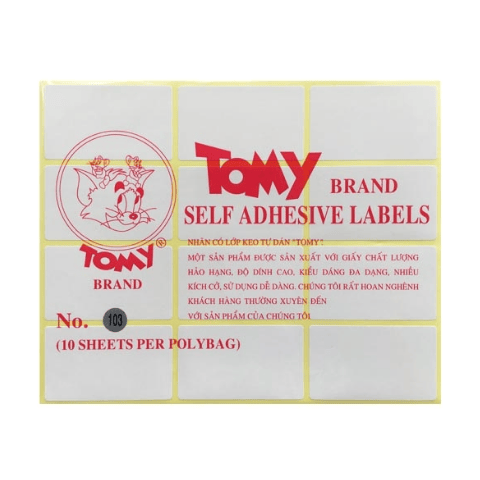 Giấy dán nhãn Tomy 10 tờ/xấp