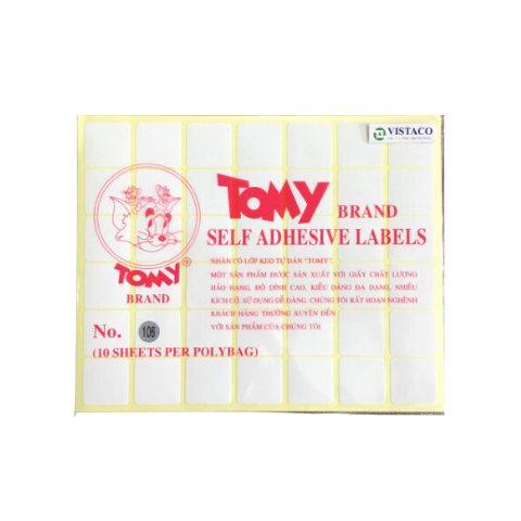 Giấy dán nhãn Tomy 10 tờ/xấp