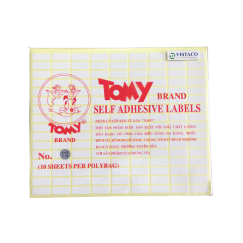 Giấy dán nhãn Tomy 10 tờ/xấp