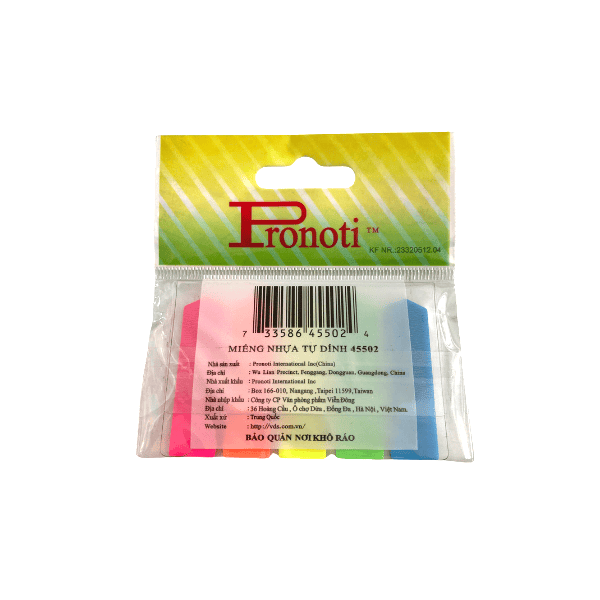 Giấy notes  Pronoti 5 màu nhựa 45502 ( Giấy phân trang 45502  )