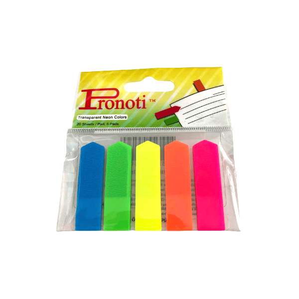 Giấy notes  Pronoti 5 màu nhựa 45502 ( Giấy phân trang 45502  )