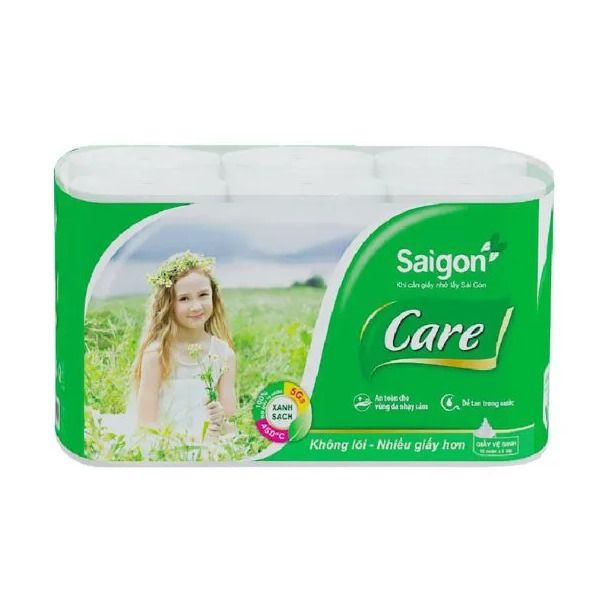 Giấy vệ sinh - Sài gòn Care 10 không lõi - Bao bì mới 2020