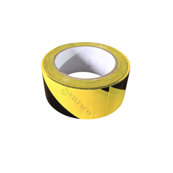 Băng keo dán nền màu vàng đen 4.8cm 33M (dán sàn)