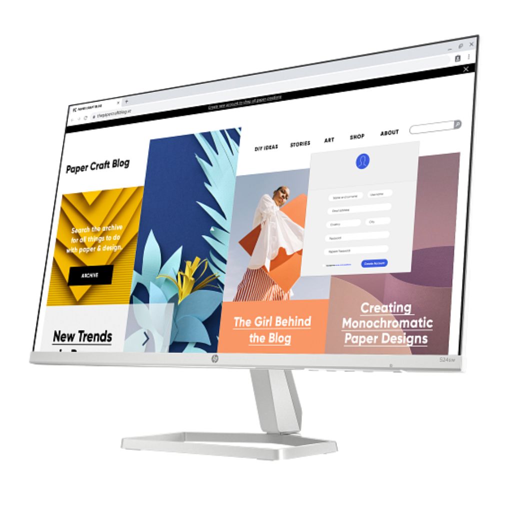 Màn hình máy tính HP S5 524sw 94C22AA màu trắng 23.8inch Full HD, IPS, 1920x1080, 5ms, HDMI, bảo hành 3 năm