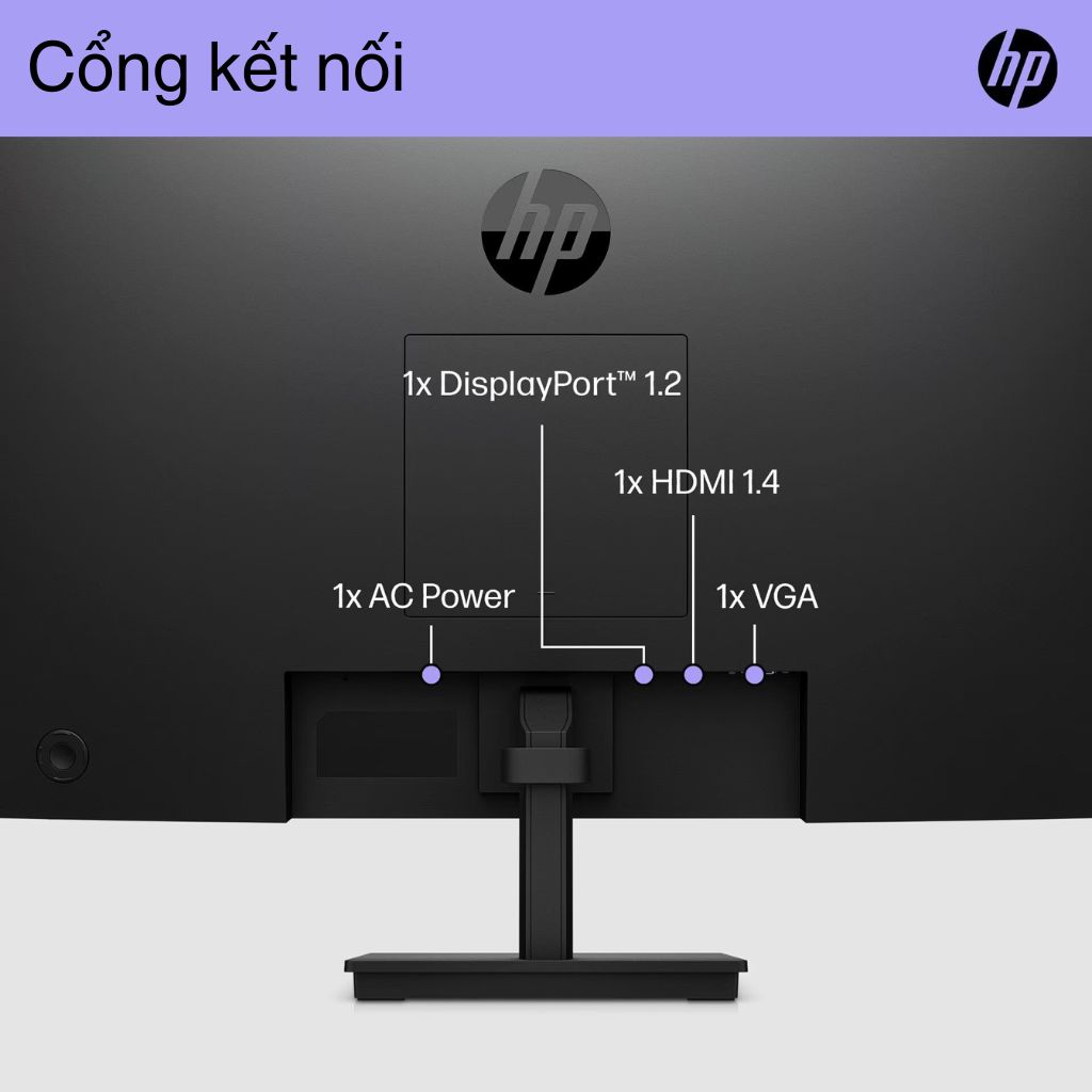 Màn hình máy tính HP V24i G5 23.8INCH, Full HD 75Hz VGA HDM, DP LED IPS, ĐEN