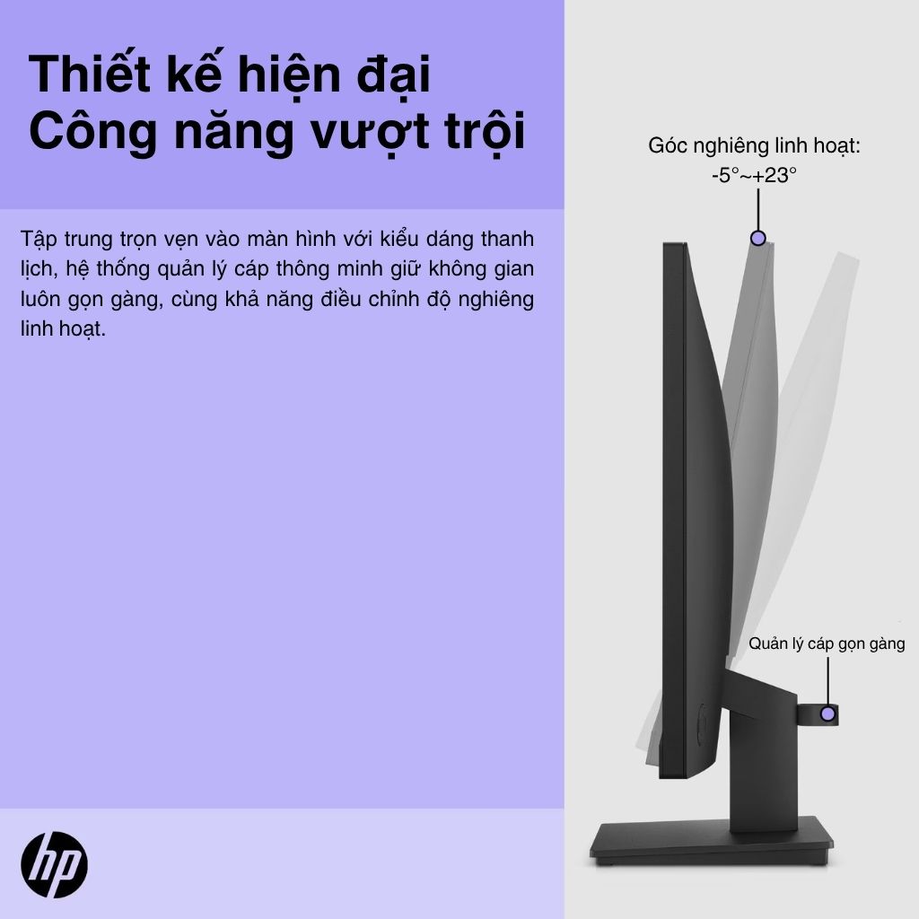 Màn hình máy tính HP V24i G5 23.8INCH, Full HD 75Hz VGA HDM, DP LED IPS, ĐEN