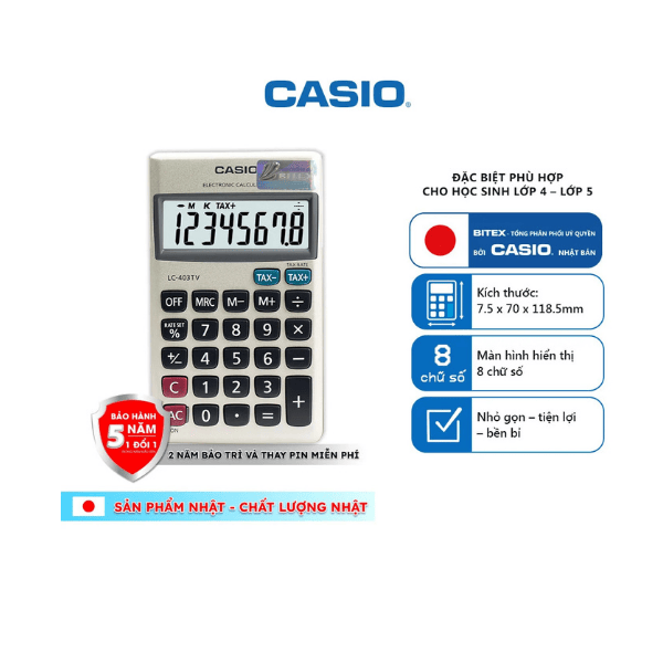 Máy tính Casio bỏ túi mini LC-403TV
