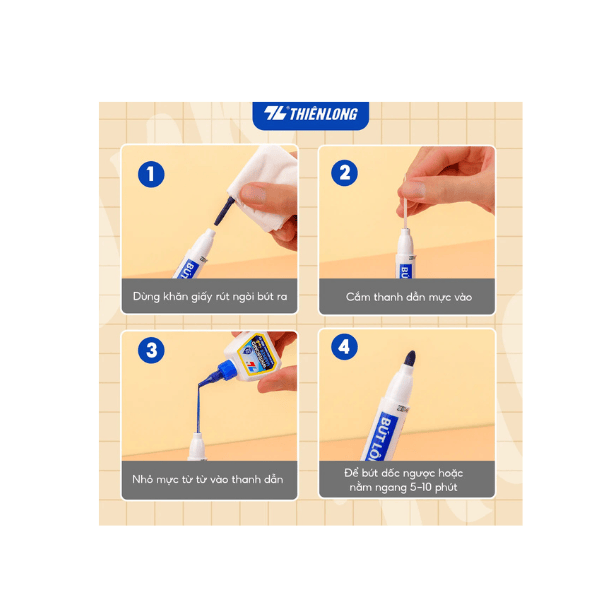 Mực bút lông bảng WBI-01 (đỏ) Thiên Long