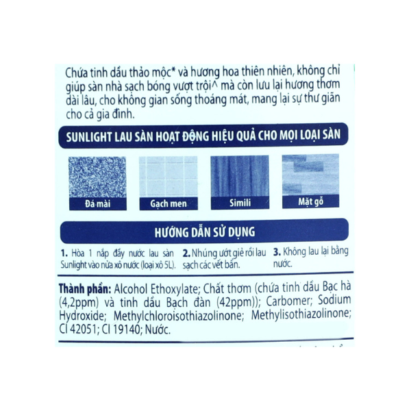 SUNLIGHT NLS Tinh dầu thảo mộc Hoa hạ Bạc hà 1kg/12 chai