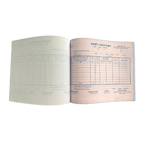 Phiếu nhập kho 2 liên A5 (50 bộ) 16*21