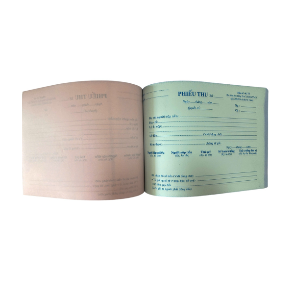 Phiếu thu 3 liên  (50 bộ) 13*19