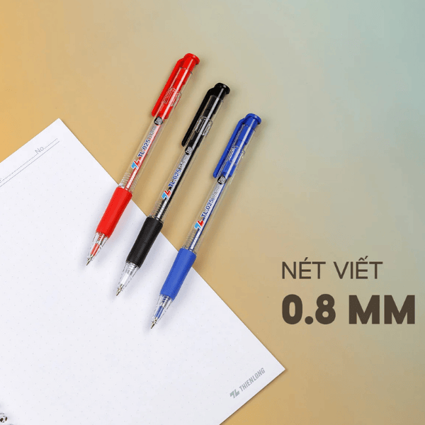 Bút bi TL025 Grip đỏ Thiên Long