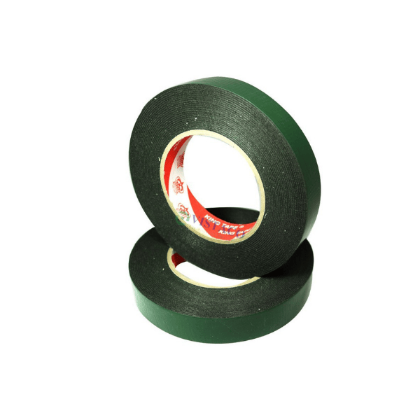 Băng keo xốp đen 2.4cm 6M (cực dính)-Băng Keo Mút Đế Xanh 24mm