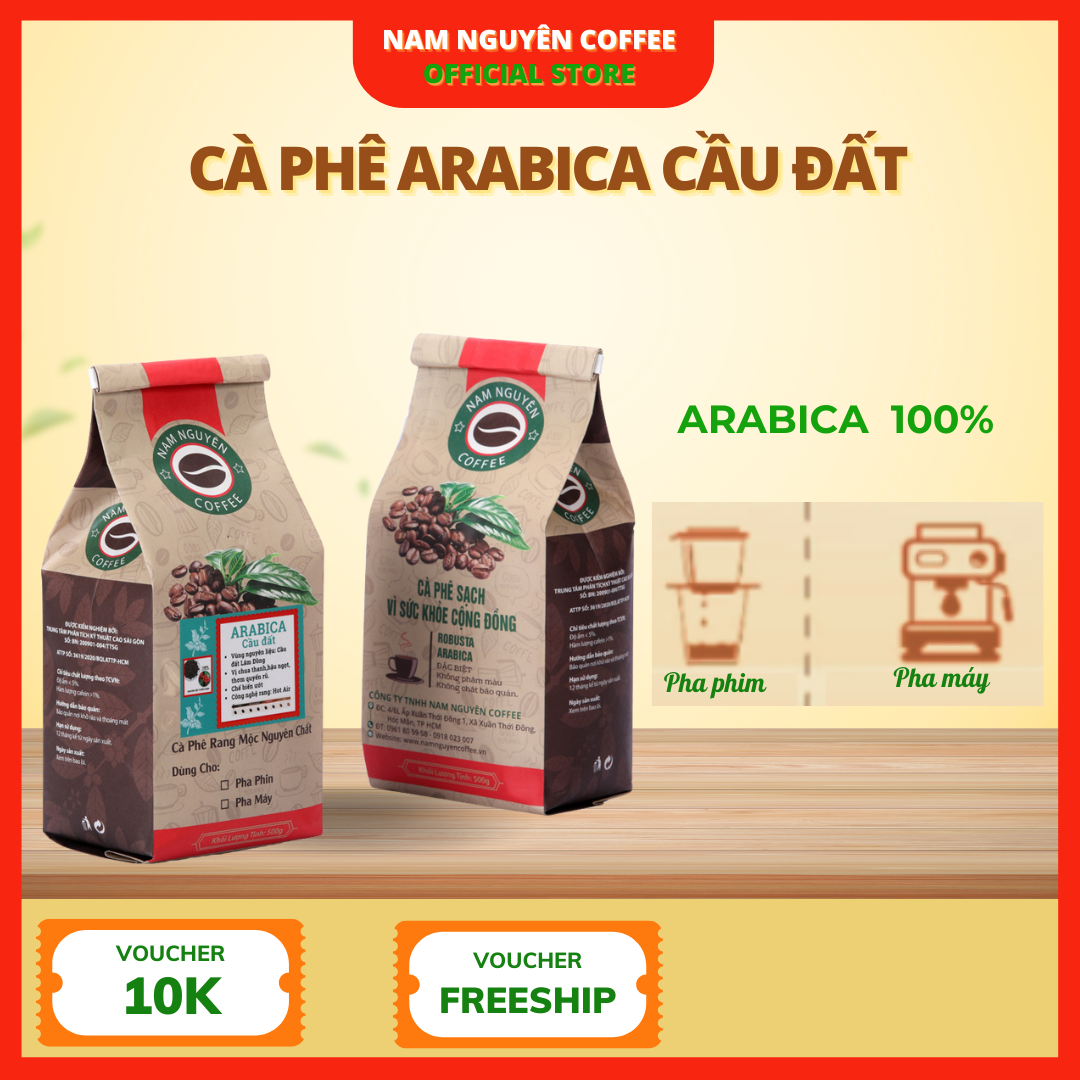 Cà phê rang mộc Arabica cầu đất nguyên chất 5kg, cà phê giá sỉ cho quán
