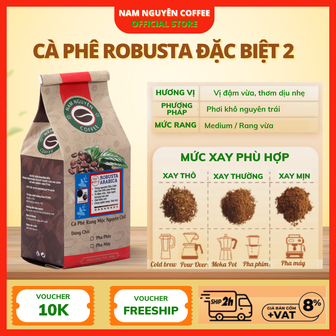 Cà phê rang mộc nguyên chất Đặc biệt 2, cà phê 5kg giá sỉ danh cho quán