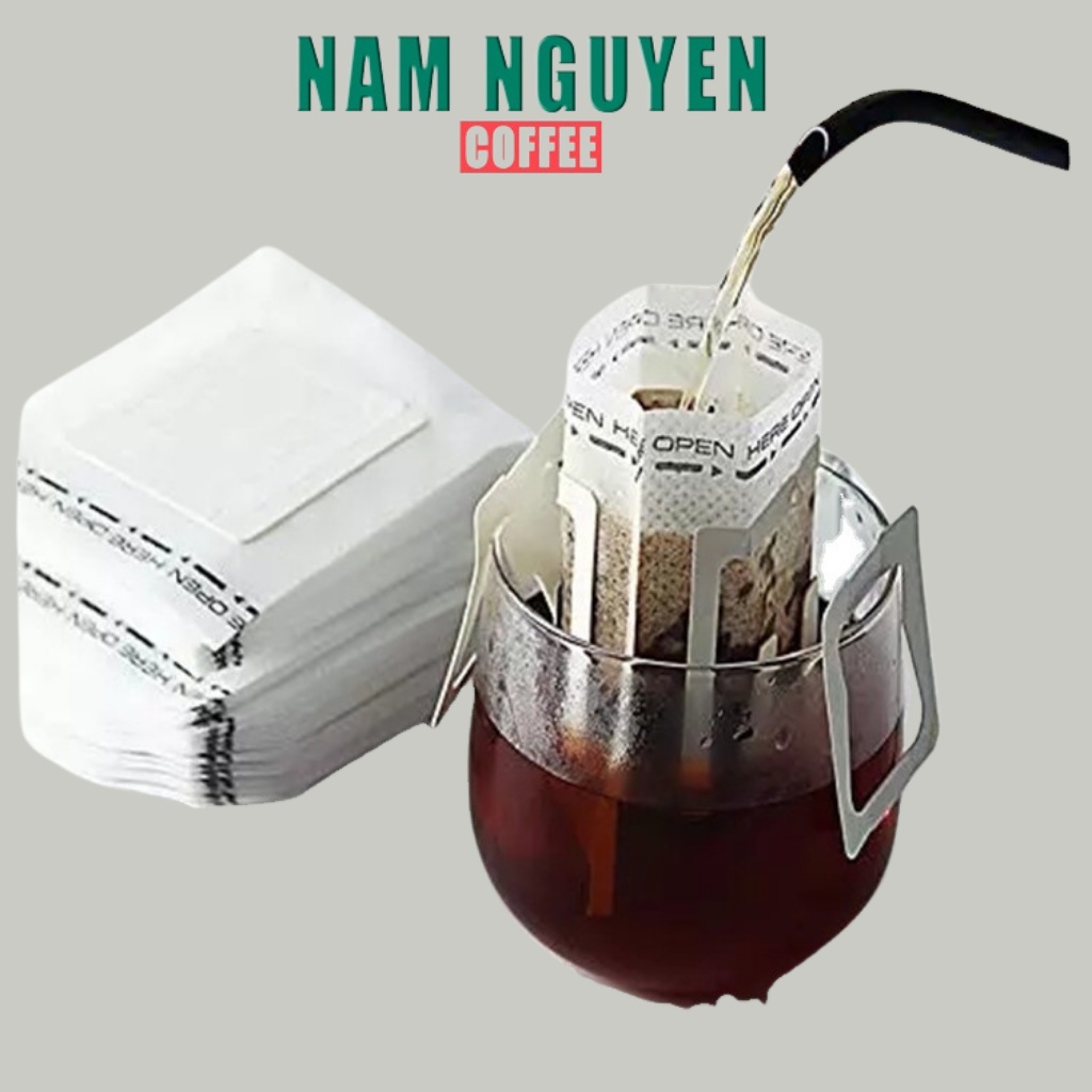 Cà phê phin giấy tiện lợi Robusta nguyên chất có vị đắng nhẹ, thơm quyến rũ, hậu ngọt túi 10 gói mỗi 20g từ nam nguyên