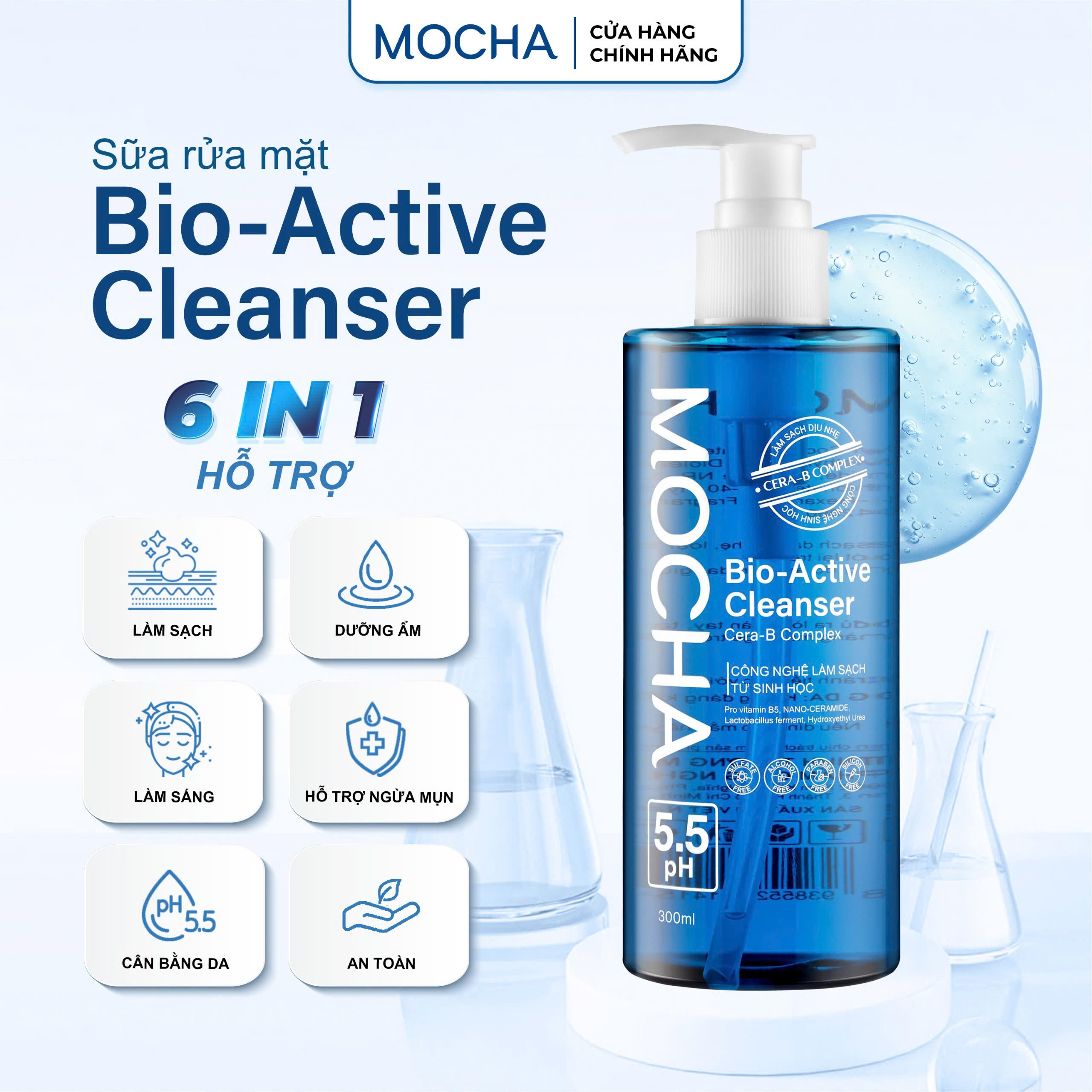 Sữa rửa mặt làm sạch sâu - bảo vệ da từ công nghệ sinh học  BIO-ACTIVE CLEANER