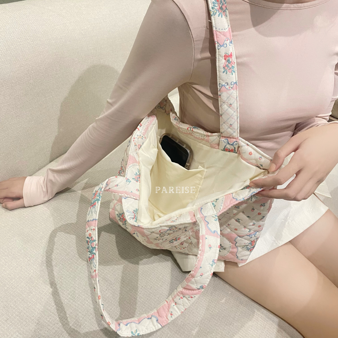 túi tote hoa chần bông