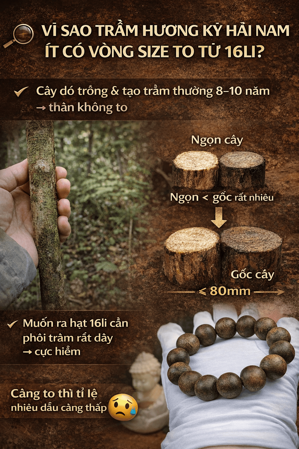 🔎 VÌ SAO KỲ HẢI NAM RẤT HIẾM CÓ VÒNG TAY SIZE TO (16 LI TRỞ LÊN)?