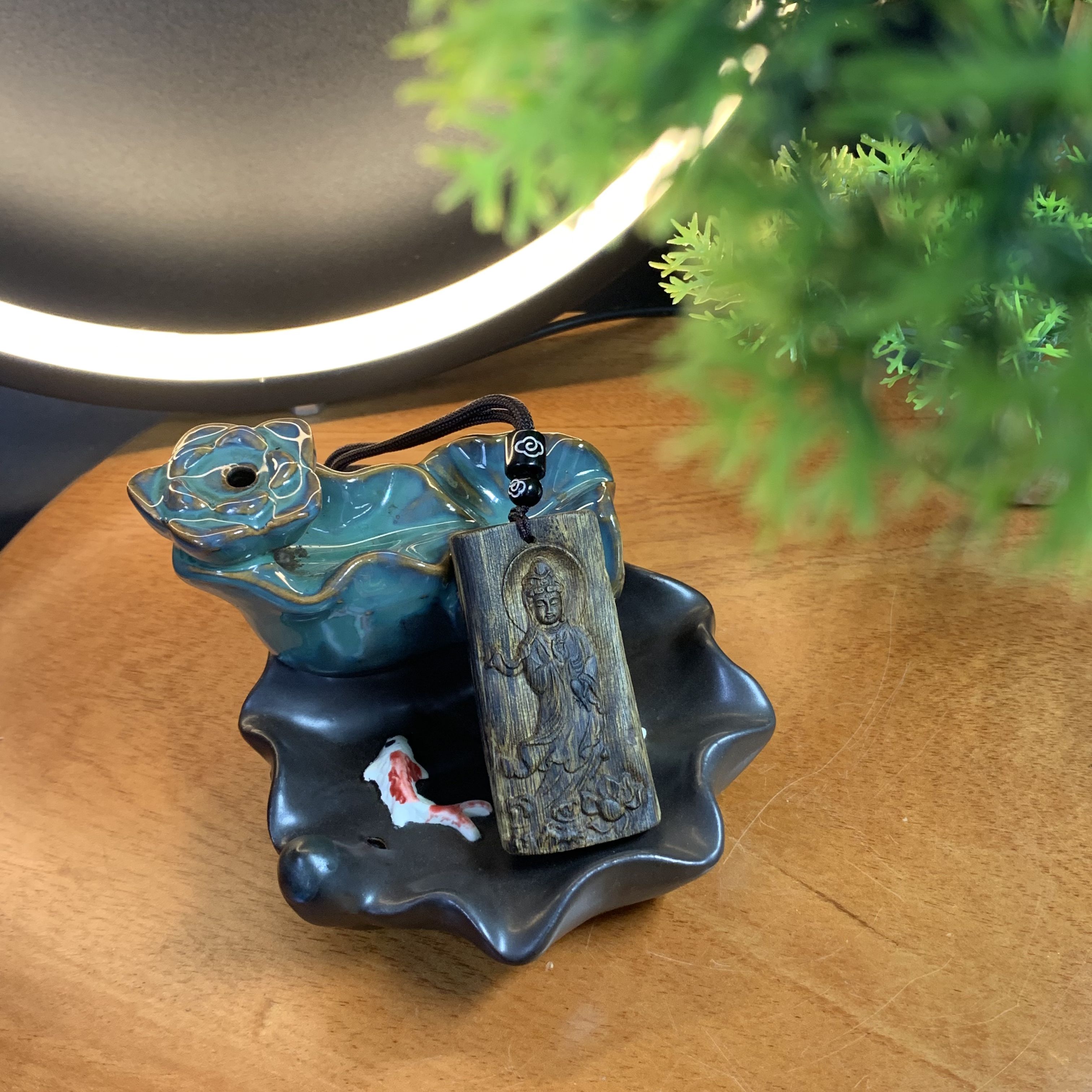 [LIVE] Mặt dây chuyền trầm hương Kì Hải Nam cận chìm khắc hình Quan Âm Bồ Tát 130