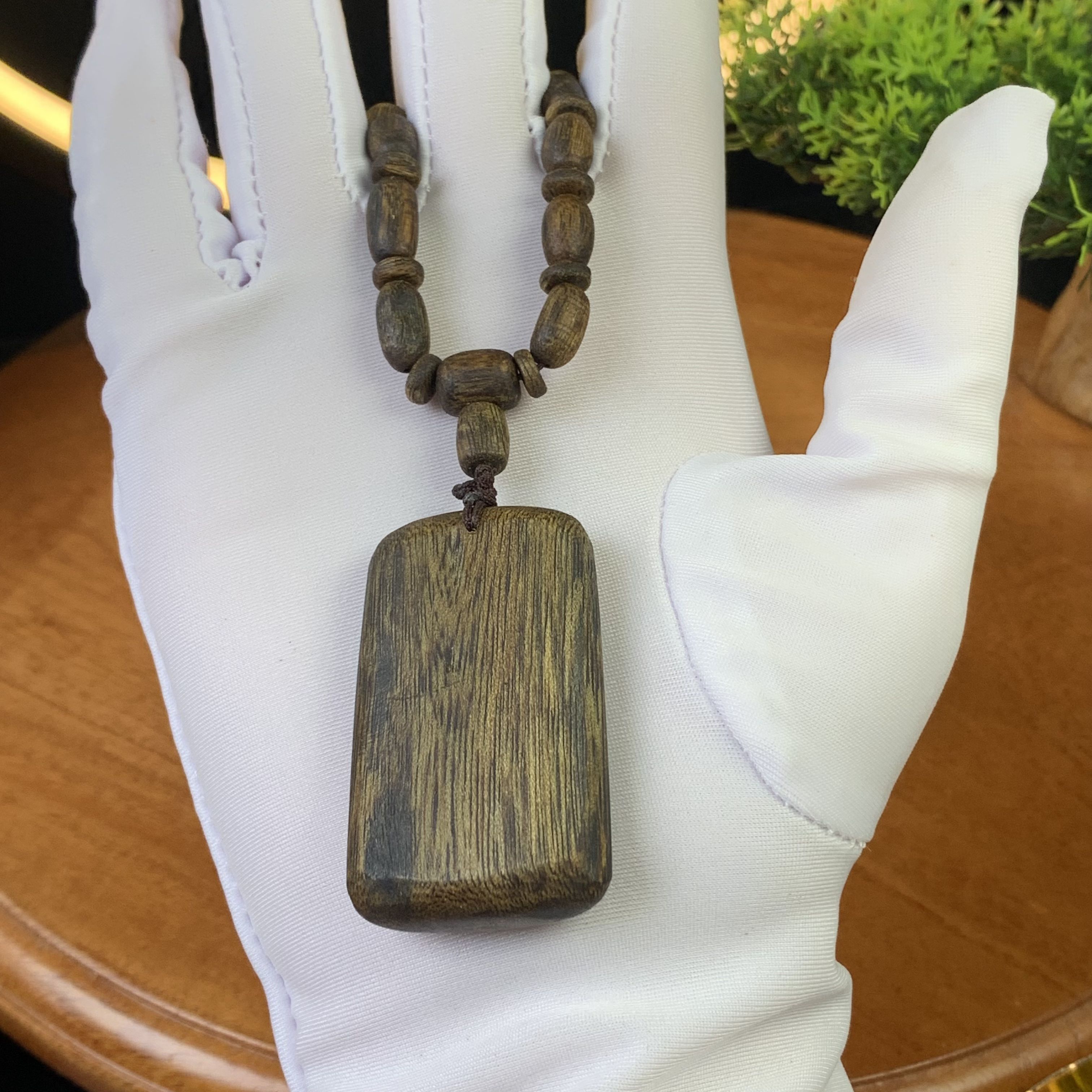 [LIVE] Vòng cổ trầm hương Kỳ Hải Nam cận chìm thơm nhẹ dễ chịu kèm mặt dây 20g 136