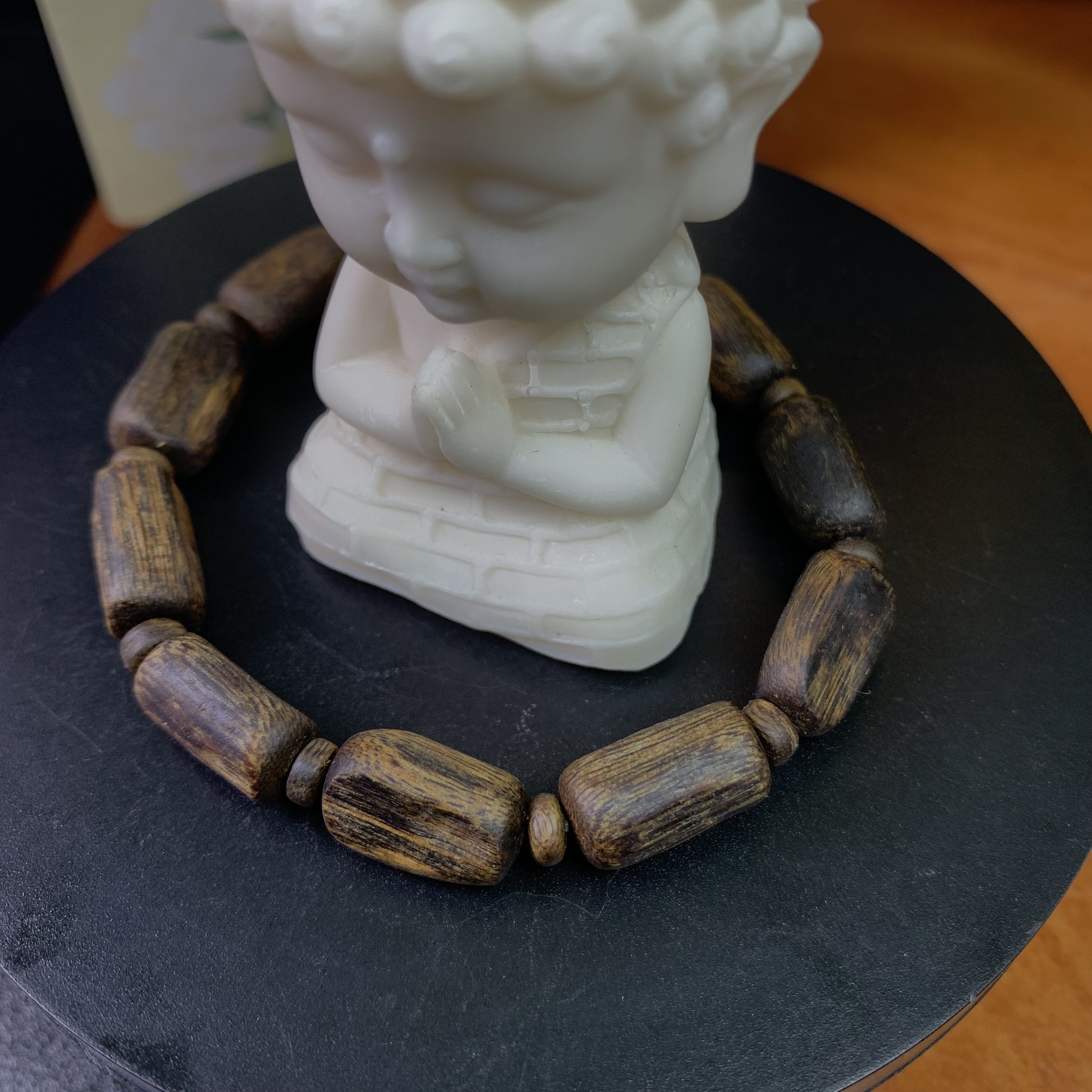 [LIVE] Vòng tay trầm hương Kì Hải Nam chìm nước Tâm Kì dầu đốt trúc 9-10li dầu đen 046-09