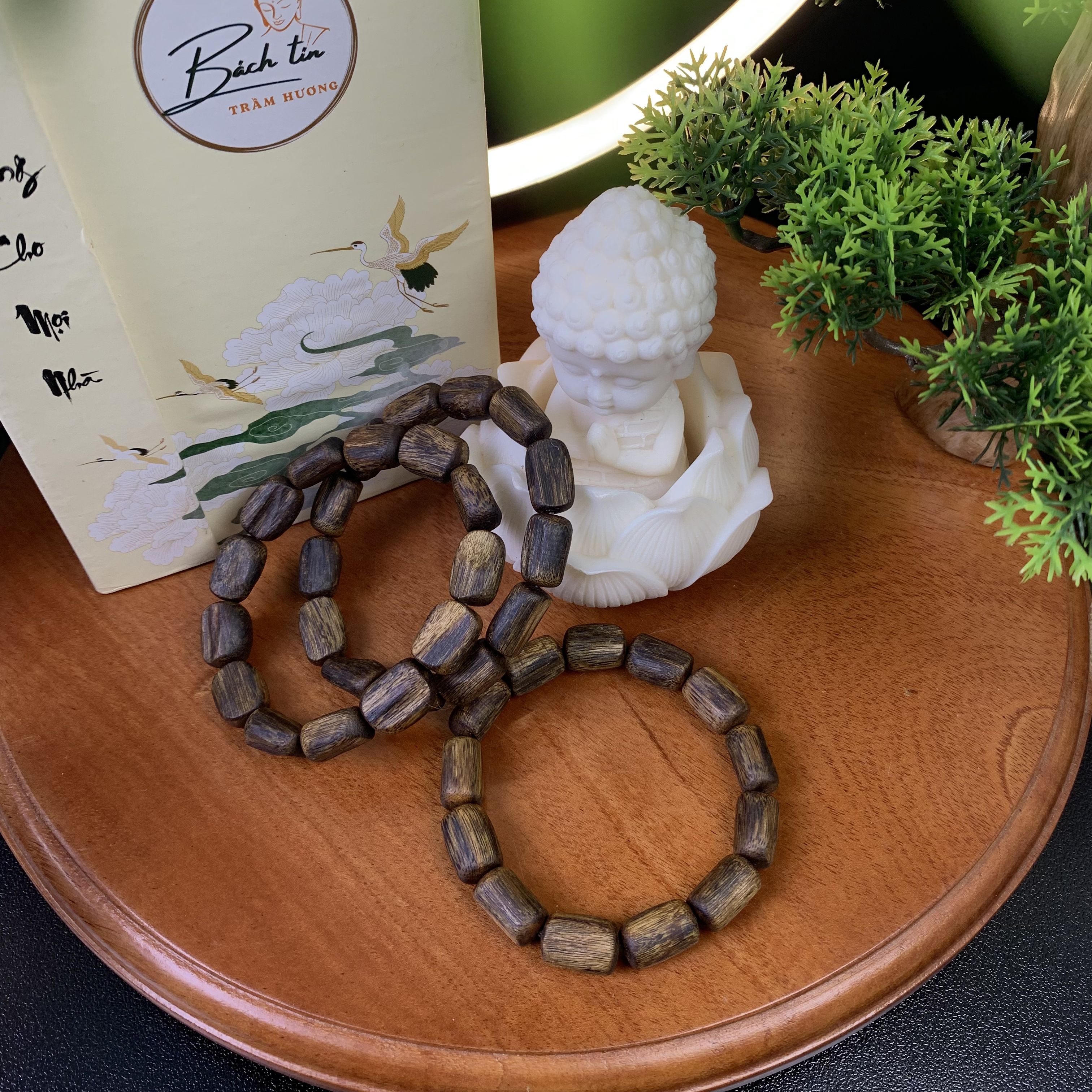 [LIVE] Vòng tay trầm hương Kỳ Hải Nam Tâm Kỳ Dầu dạng trụ trúc thô 9-10li 028