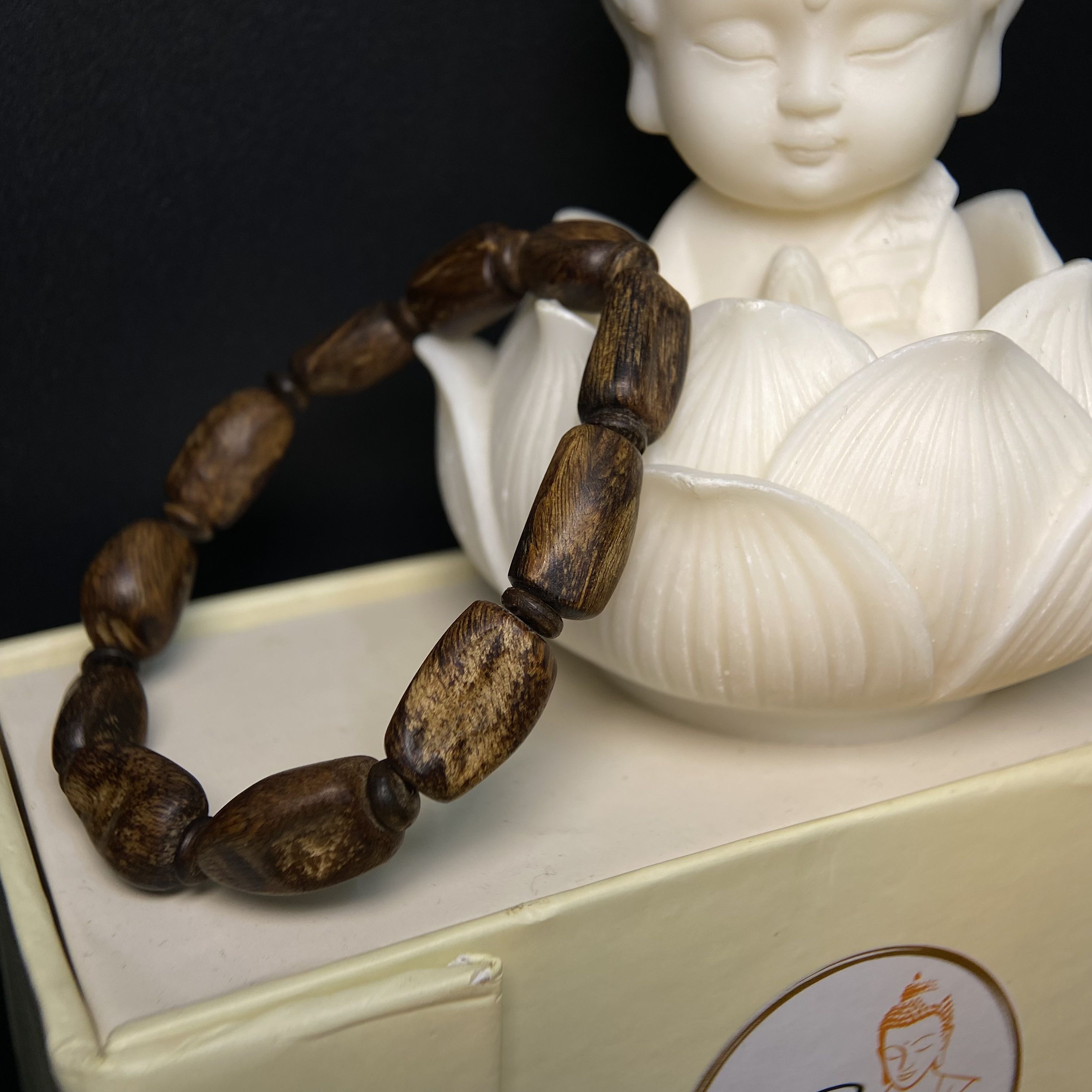 [LIMITED] Vòng trầm hương dạng hạt thô chìm nước Tarakan Indonesia thơm sống ngọt mạnh bốc nặng gần 7g #0004