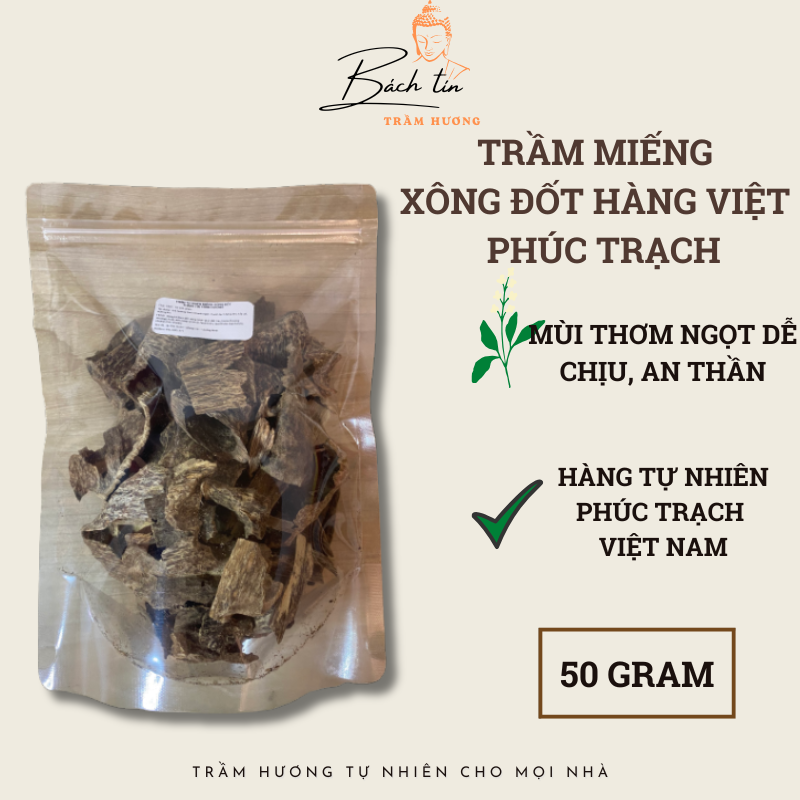 Trầm Xông Việt Nam Phúc Trạch thơm ngọt đặc trưng của hàng việt túi 50gram 113