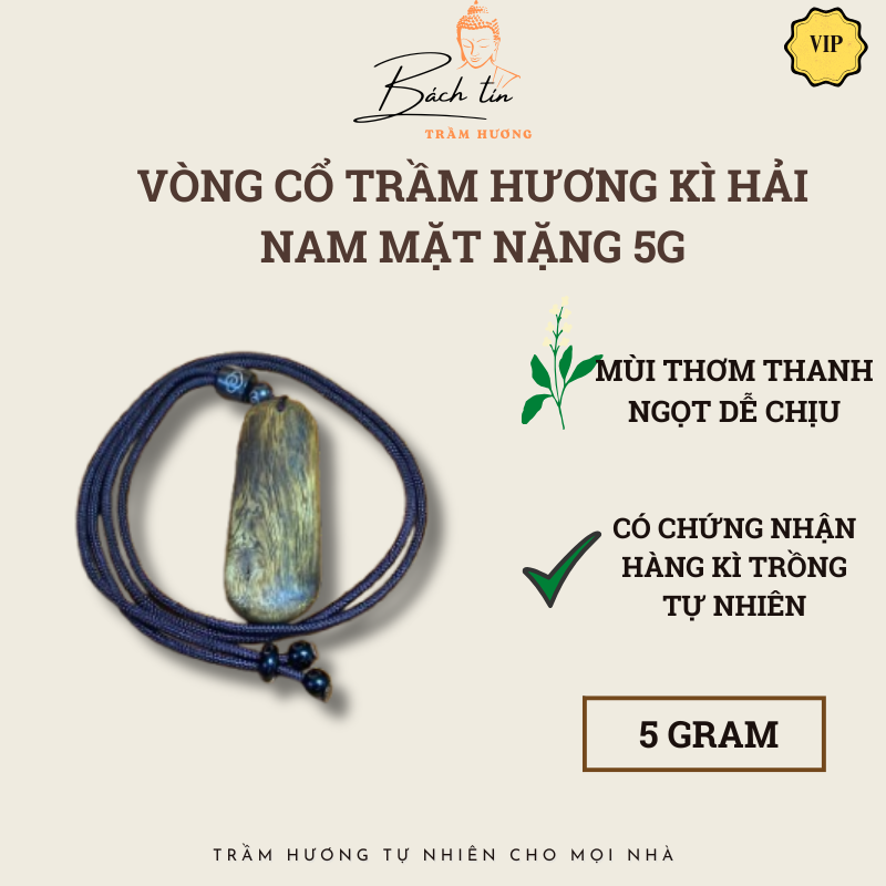 [LIVE] Vòng cổ trầm hương Kì Hải Nam mặt 5g mùi thơm thanh thanh dịu 125