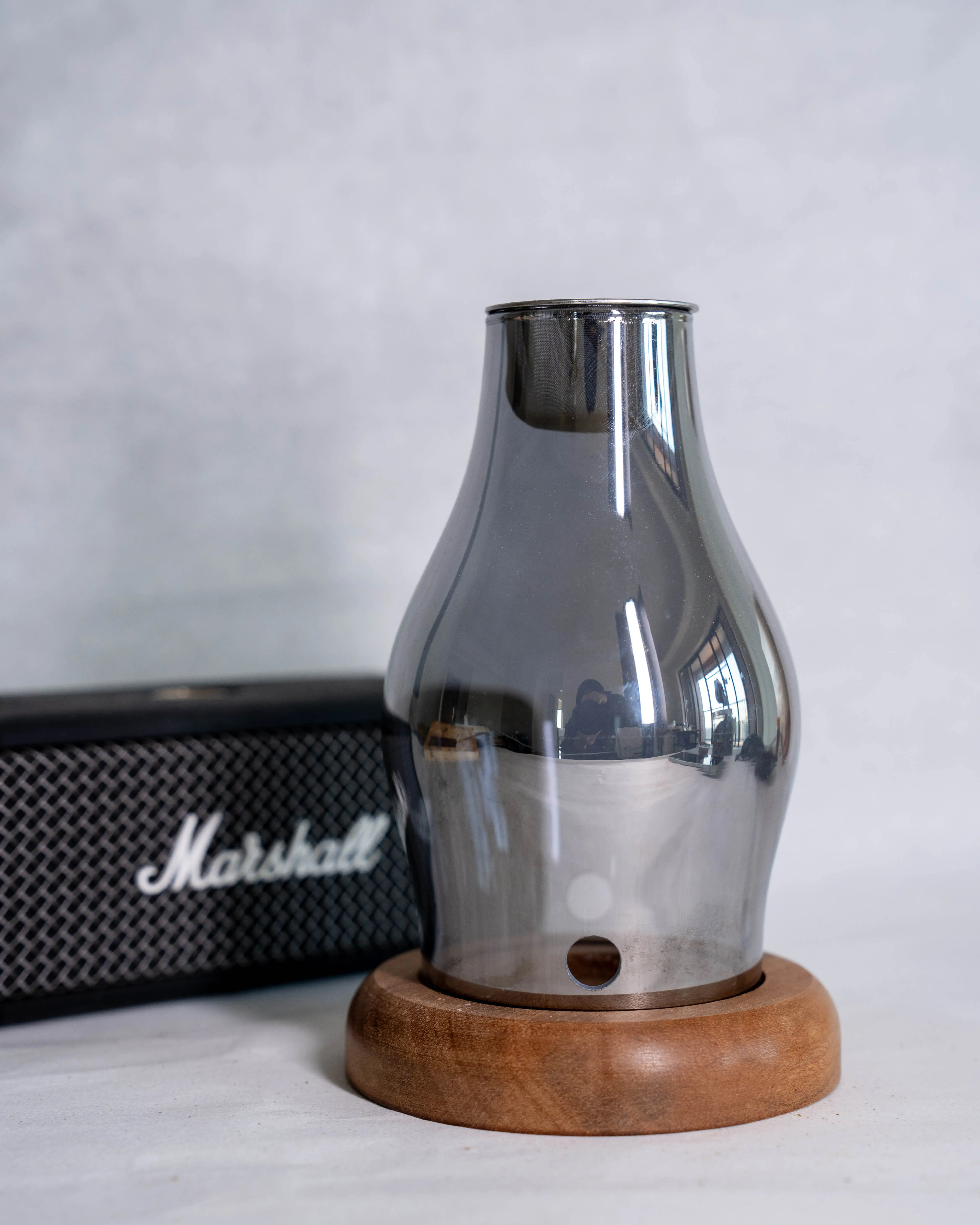 Đèn xông trầm hương đốt trưc tiếp có lỗ thoáng khí kèm nến + đế + lưới + nhíp gắp trầm