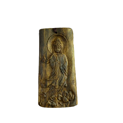 [LIVE] Mặt dây chuyền trầm hương Kì Hải Nam cận chìm khắc hình Quan Âm Bồ Tát 130