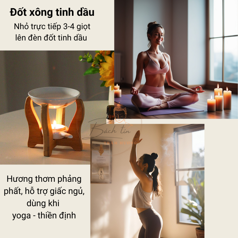 Tinh dầu trầm hương nguyên chất Bách Tín thiên nhiên liệu pháp mùi hương, hỗ trợ giấc ngủ 1-5gram