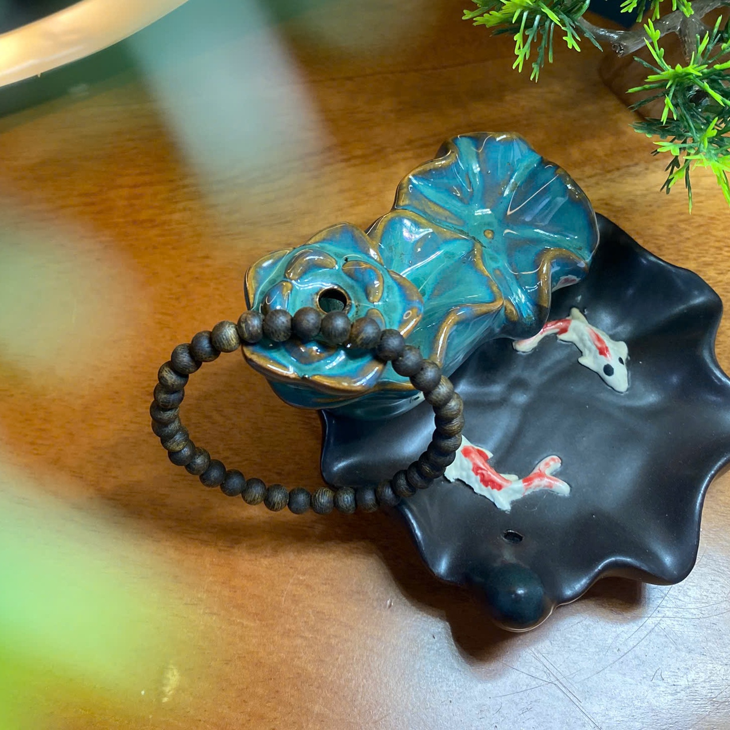 Vòng tay trầm hương Kì Hải Nam chìm nước hạt tròn 5li tay nữ 045